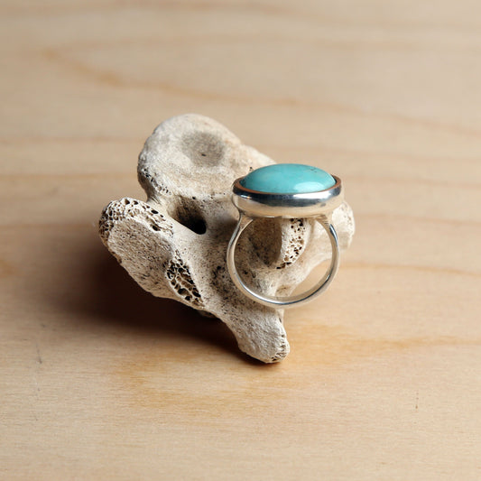 Turquoise in silver ring