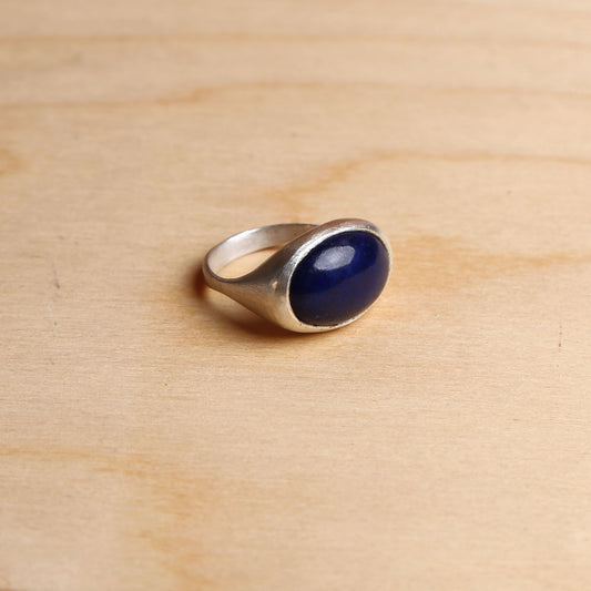 Lapis in silver ring